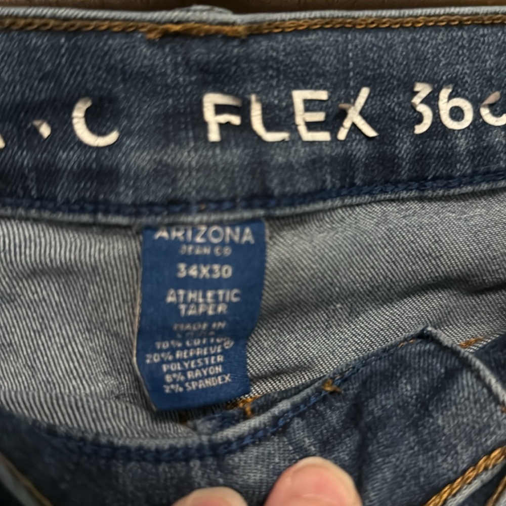 Arizona Flex 360 Blue Denim Jeans size 34x30 - Picture 2 of 3